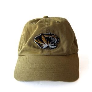 Missouri Tigers Fitted Hat Size Medium Khaki Tiger Head Logo Officially Licensed